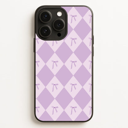 Purple Argyle Coquette Pattern  - Clean Girl Aesthetic Phone Case for iPhone 12 Pro Max