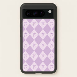 Purple Argyle Coquette Pattern  - Clean Girl Aesthetic Phone Case for Google Pixel 8 Pro