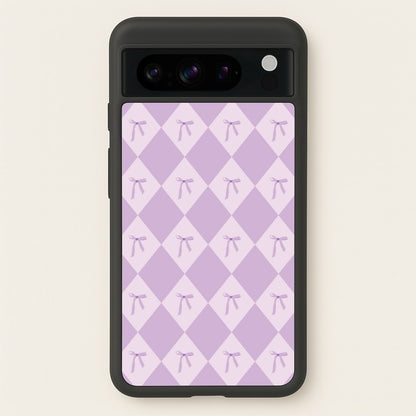 Purple Argyle Coquette Pattern  - Clean Girl Aesthetic Phone Case for Google Pixel 8 Pro