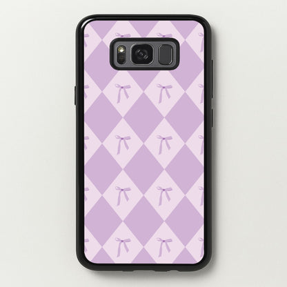 Purple Argyle Coquette Pattern  - Clean Girl Aesthetic Phone Case for Galaxy S8 Plus