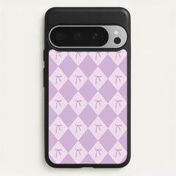 Purple Argyle Coquette Pattern  - Clean Girl Aesthetic Phone Case for Google Pixel 9 Pro XL