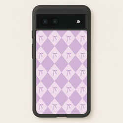 Purple Argyle Coquette Pattern  - Clean Girl Aesthetic Phone Case for Google Pixel 7a