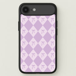 Purple Argyle Coquette Pattern Phone Case for iPhone 17 Air