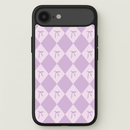 Purple Argyle Coquette Pattern Phone Case for iPhone 17 Air