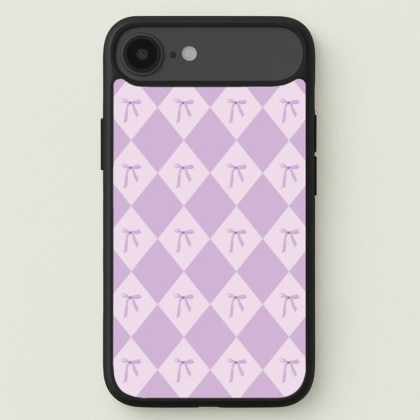 Purple Argyle Coquette Pattern Phone Case for iPhone 17 Air