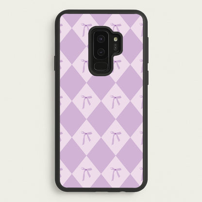 Purple Argyle Coquette Pattern  - Clean Girl Aesthetic Phone Case for Galaxy S9 Plus