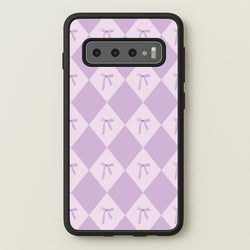 Purple Argyle Coquette Pattern  - Clean Girl Aesthetic Phone Case for Galaxy S10 Plus