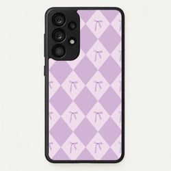 Purple Argyle Coquette Pattern  - Clean Girl Aesthetic Phone Case for Galaxy A53