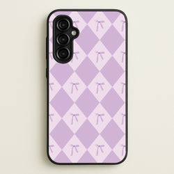 Purple Argyle Coquette Pattern  - Clean Girl Aesthetic Phone Case for Galaxy A54
