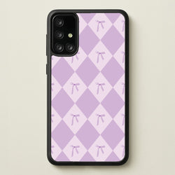 Purple Argyle Coquette Pattern  - Clean Girl Aesthetic Phone Case for Galaxy A71