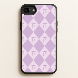 Purple Argyle Coquette Pattern  - Clean Girl Aesthetic Phone Case for iPhone 6 / 7 / 8 / SE