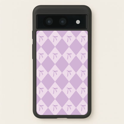 Purple Argyle Coquette Pattern  - Clean Girl Aesthetic Phone Case for Google Pixel 8a