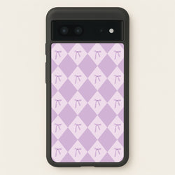 Purple Argyle Coquette Pattern  - Clean Girl Aesthetic Phone Case for Google Pixel 7