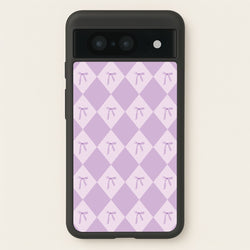 Purple Argyle Coquette Pattern  - Clean Girl Aesthetic Phone Case for Google Pixel 8