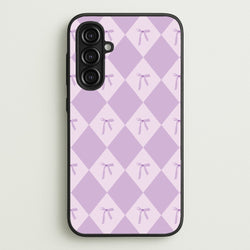 Purple Argyle Coquette Pattern  - Clean Girl Aesthetic Phone Case for Galaxy A16