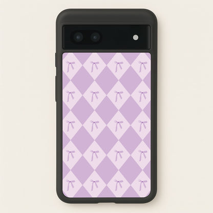 Purple Argyle Coquette Pattern  - Clean Girl Aesthetic Phone Case for Google Pixel 6a