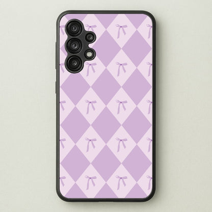 Purple Argyle Coquette Pattern  - Clean Girl Aesthetic Phone Case for Galaxy A13