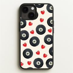 8-Balls And Hearts Pattern  - Clean Girl Aesthetic Phone Case for iPhone 13