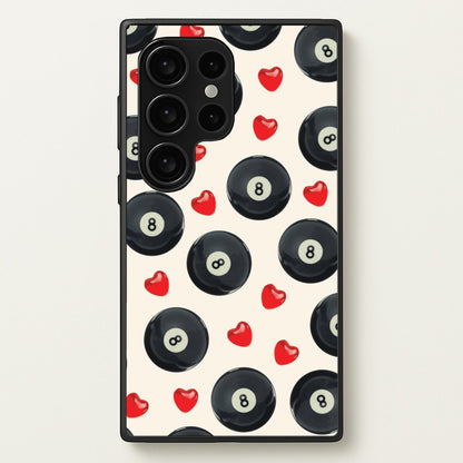 8-Balls And Hearts Pattern  - Clean Girl Aesthetic Phone Case for Galaxy S24 Ultra