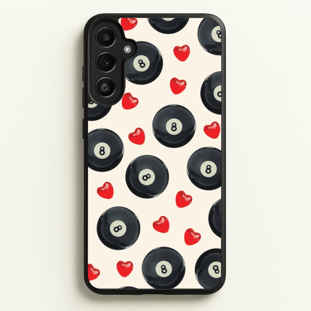 8-Balls And Hearts Pattern  - Clean Girl Aesthetic Phone Case for Galaxy A34