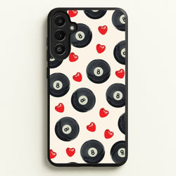8-Balls And Hearts Pattern  - Clean Girl Aesthetic Phone Case for Galaxy A34