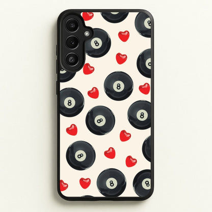 8-Balls And Hearts Pattern  - Clean Girl Aesthetic Phone Case for Galaxy A34