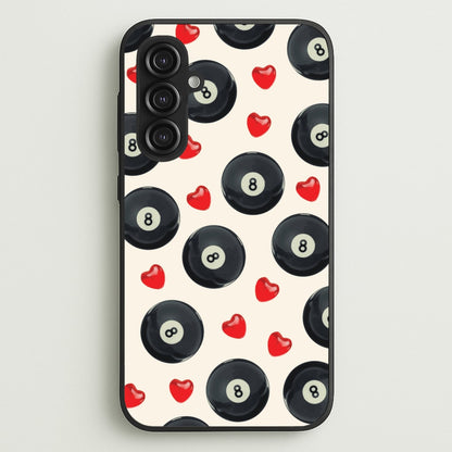 8-Balls And Hearts Pattern  - Clean Girl Aesthetic Phone Case for Galaxy S23FE