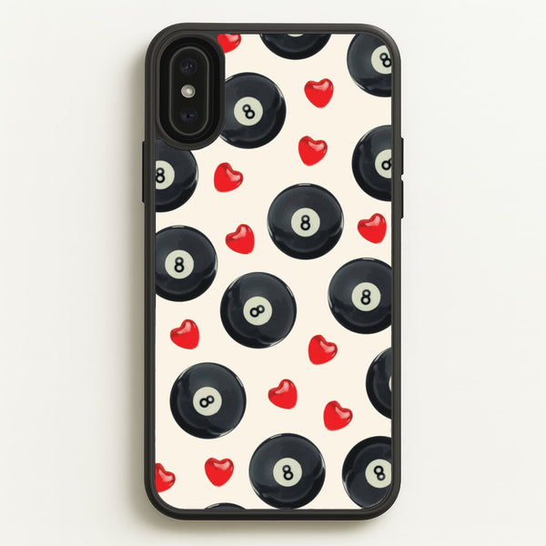 8-Balls And Hearts Pattern  - Clean Girl Aesthetic Phone Case for iPhone XS Max