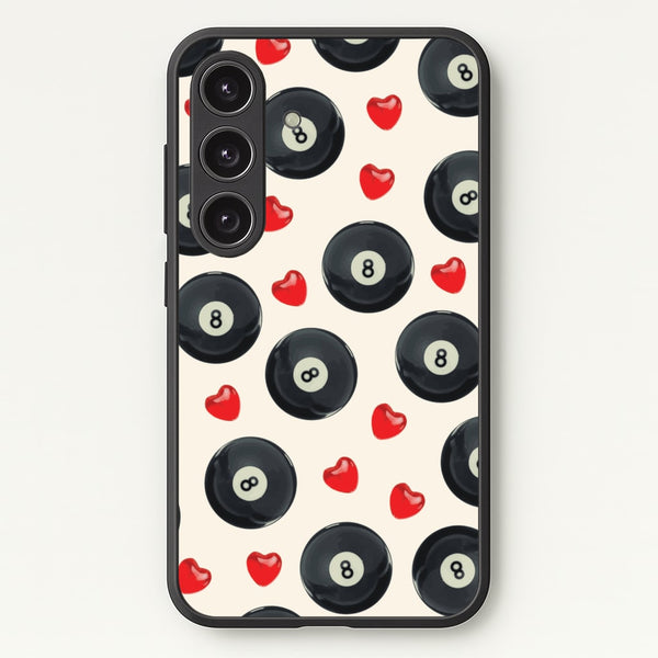 8-Balls And Hearts Pattern  - Clean Girl Aesthetic Phone Case for Galaxy S24 Plus