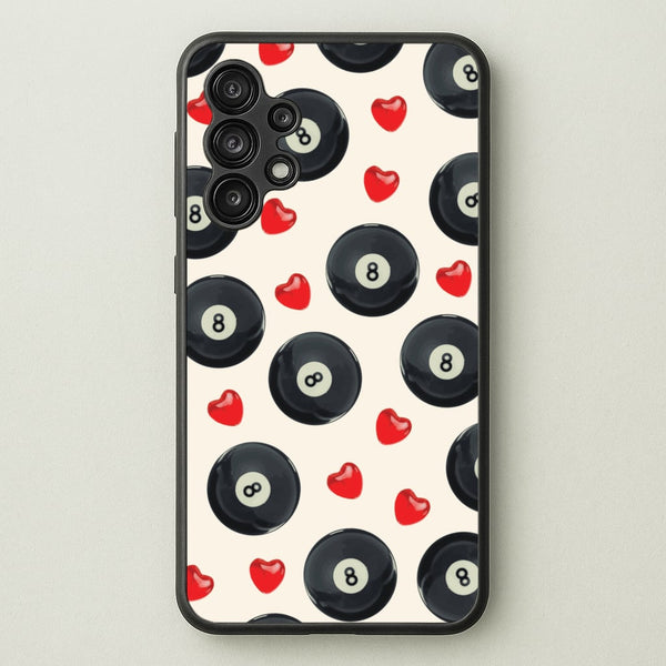 8-Balls And Hearts Pattern  - Clean Girl Aesthetic Phone Case for Galaxy A13