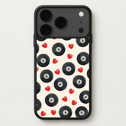8-Balls And Hearts Pattern Phone Case for iPhone 17 Pro