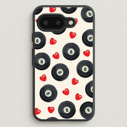 8-Balls And Hearts Pattern  - Clean Girl Aesthetic Phone Case for Google Pixel 9a