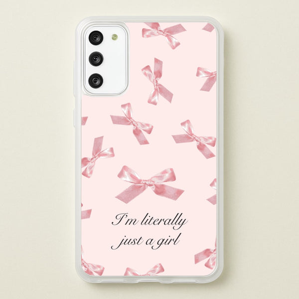 I'm Literally Just A Girl Bows Pattern  - Clean Girl Aesthetic Phone Case for Galaxy A41