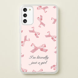 I'm Literally Just A Girl Bows Pattern  - Clean Girl Aesthetic Phone Case for Galaxy S20