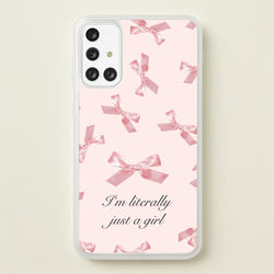 I'm Literally Just A Girl Bows Pattern  - Clean Girl Aesthetic Phone Case for Galaxy A71