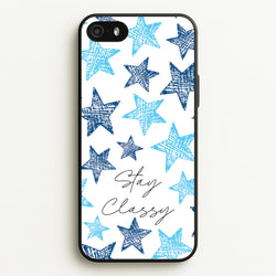 Stay Classy Blue Stars Pattern  - Clean Girl Aesthetic Phone Case for iPhone 5 / 5s / SE 2016
