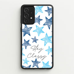 Stay Classy Blue Stars Pattern  - Clean Girl Aesthetic Phone Case for Galaxy A52 / A52s