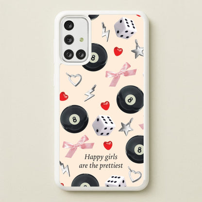 Happy Girls Are The Prettiest Pattern  - Clean Girl Aesthetic Phone Case for Galaxy A71