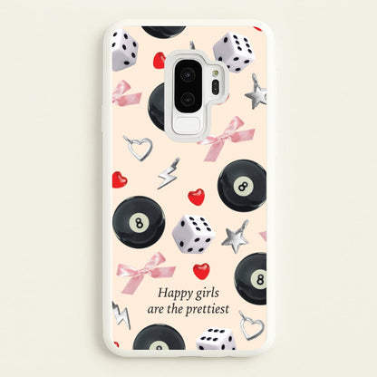 Happy Girls Are The Prettiest Pattern  - Clean Girl Aesthetic Phone Case for Galaxy S9 Plus