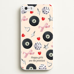 Happy Girls Are The Prettiest Pattern  - Clean Girl Aesthetic Phone Case for iPhone 5 / 5s / SE 2016