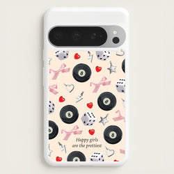Happy Girls Are The Prettiest Pattern  - Clean Girl Aesthetic Phone Case for Google Pixel 9 Pro XL
