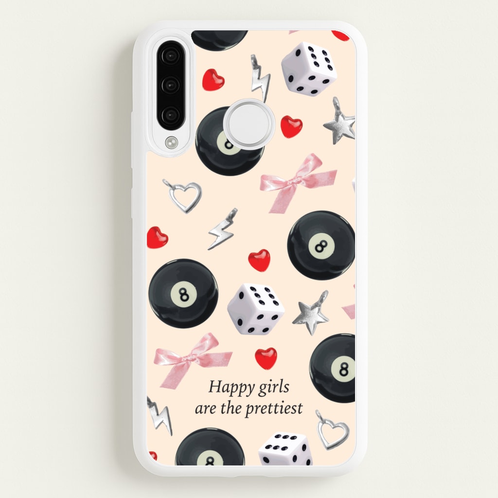 Happy Girls Are The Prettiest Pattern  - Clean Girl Aesthetic Phone Case for Huawei P30 Lite