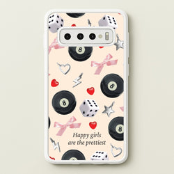 Happy Girls Are The Prettiest Pattern  - Clean Girl Aesthetic Phone Case for Galaxy S10