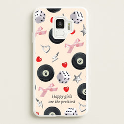 Happy Girls Are The Prettiest Pattern  - Clean Girl Aesthetic Phone Case for Galaxy S9