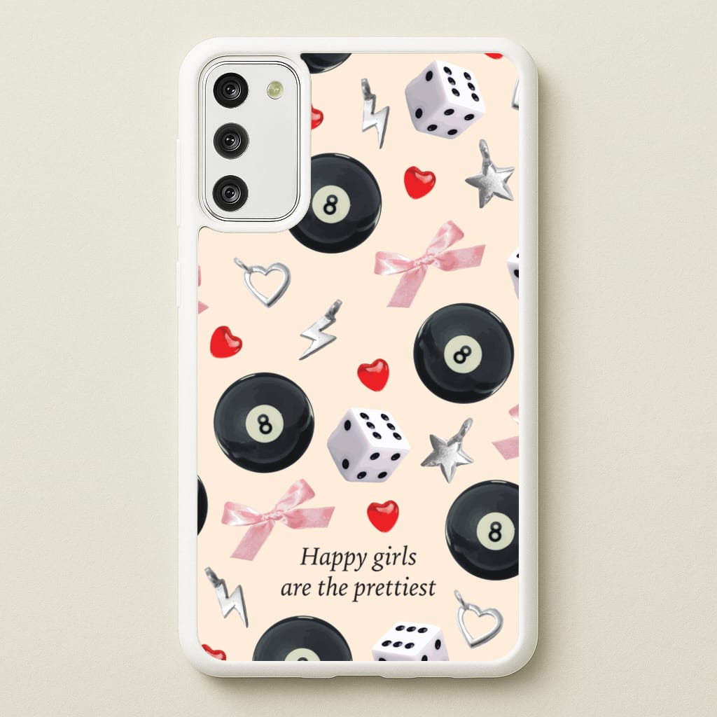 Happy Girls Are The Prettiest Pattern  - Clean Girl Aesthetic Phone Case for Galaxy A41
