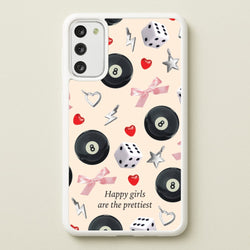 Happy Girls Are The Prettiest Pattern  - Clean Girl Aesthetic Phone Case for Galaxy A41