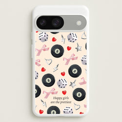 Happy Girls Are The Prettiest Pattern  - Clean Girl Aesthetic Phone Case for Google Pixel 9 / 9 Pro