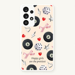 Happy Girls Are The Prettiest Pattern  - Clean Girl Aesthetic Phone Case for Galaxy A53