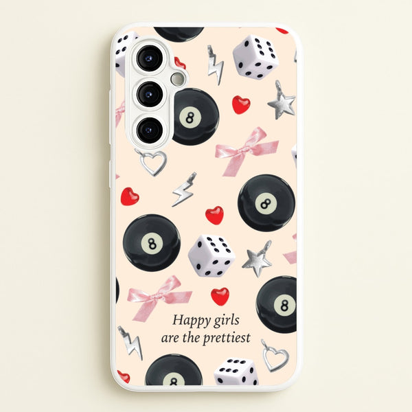 Happy Girls Are The Prettiest Pattern  - Clean Girl Aesthetic Phone Case for Galaxy A54
