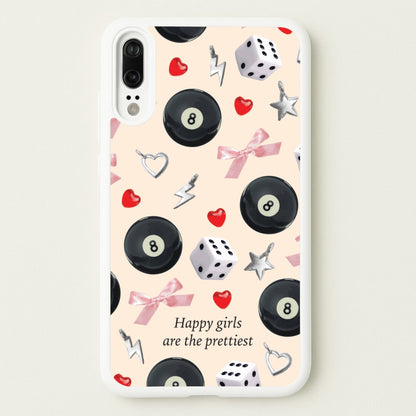 Happy Girls Are The Prettiest Pattern  - Clean Girl Aesthetic Phone Case for Huawei P20